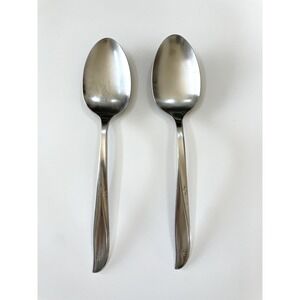 Oneida Community Twin Star Serving Spoons Set of 2 Atomic MCM Silverware